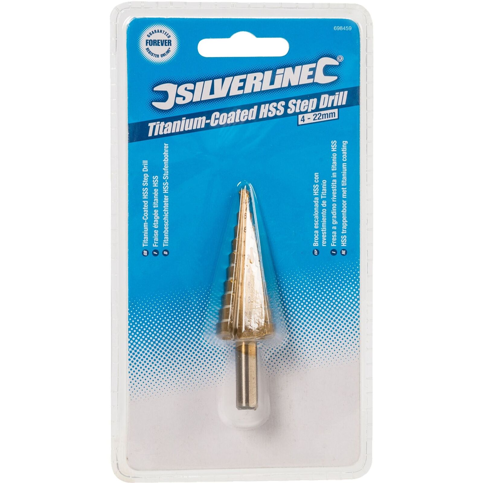 Silverline Step Drill HSS Steel Titanium Cone Bit Hole Metal Cutter Tool 4-22mm