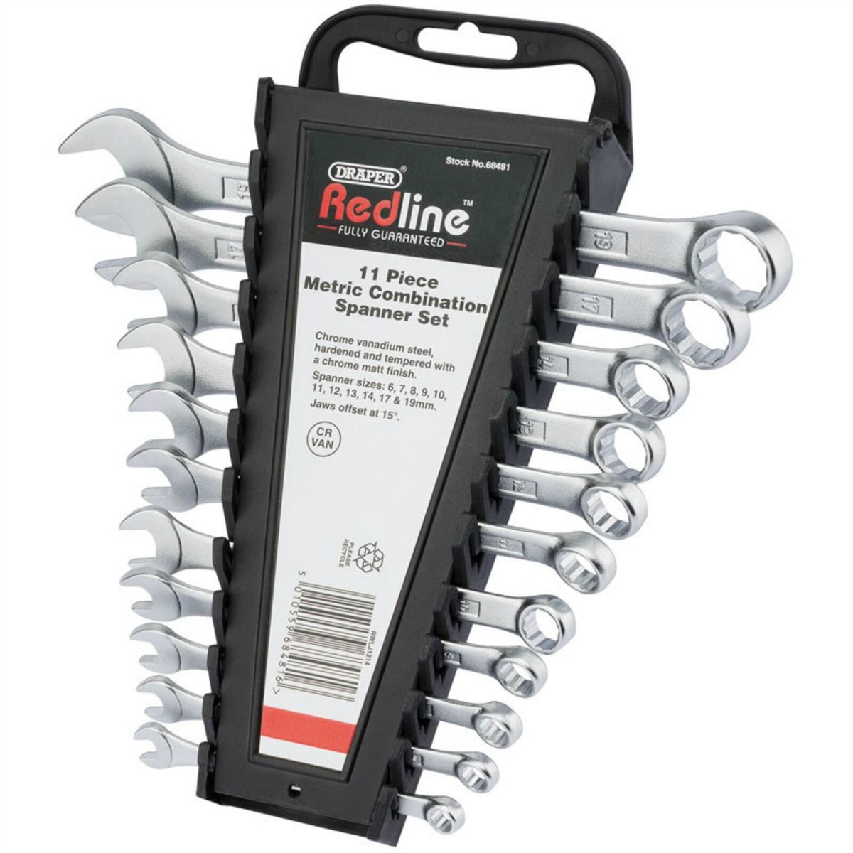 Draper Redline Metric Combination Spanner Set 6 7 8 9 10 11 12 13 14 17 & 19 mm