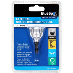 Bluespot External Chamfer Deburring Remove Tool 3mm - 19mm Drill Bit 1/4"