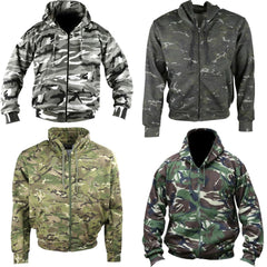 Kombat UK Mens Tactical Army Military Camouflage Hooded Zip Hoodie S - XXXL