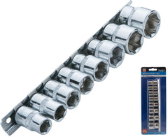 Bluespot 8pc 3/8" Drive Standard Metric Socket Set 10mm-19mm With Storage Rail