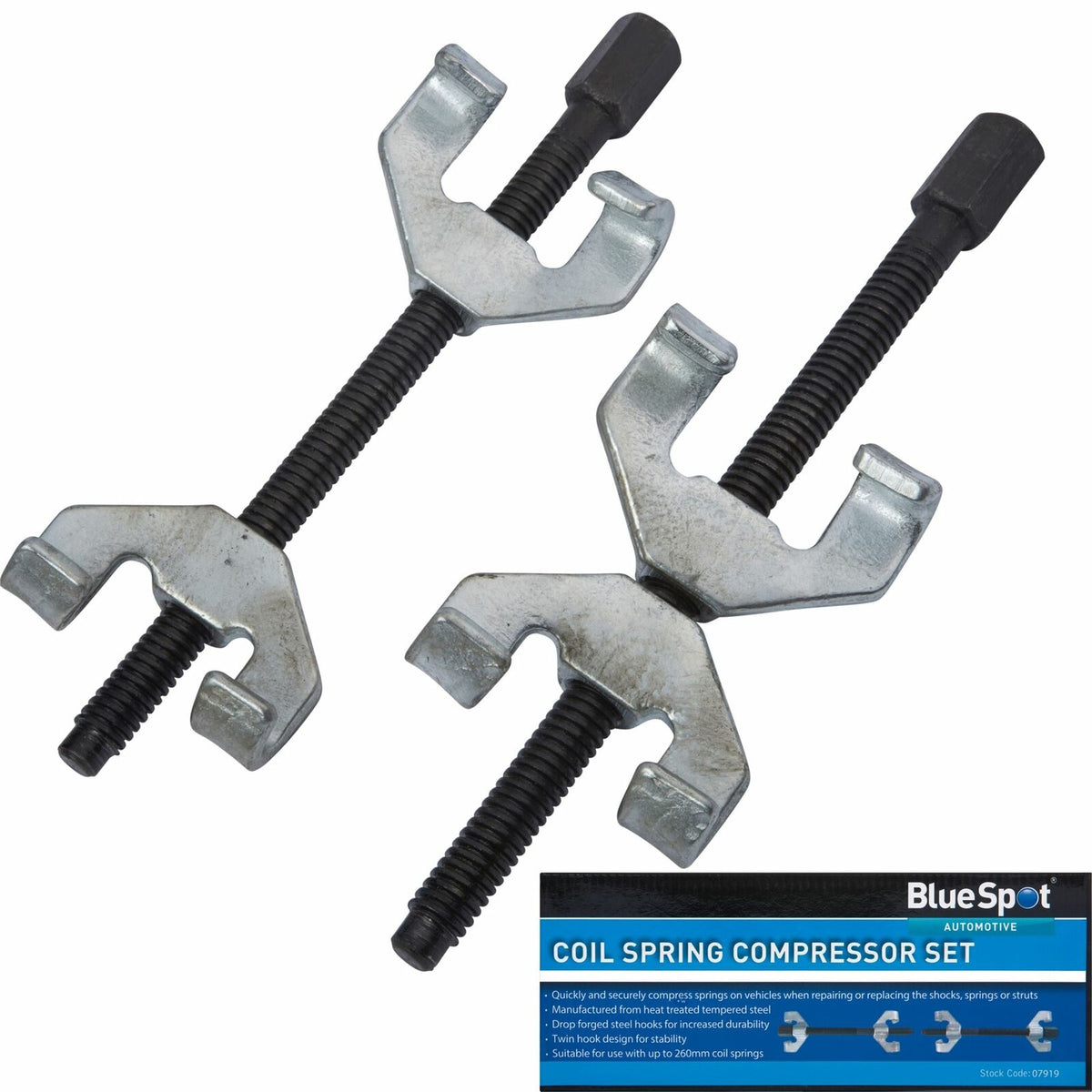 BlueSpot 2pc Coil Spring Compressor Clamps Heavy Duty Suspension Clamp Tool