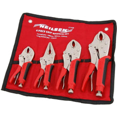 Neilsen 4pc Locking Mole Grip Vice Plier Set Long Nose Adjustable Wrench Pliers