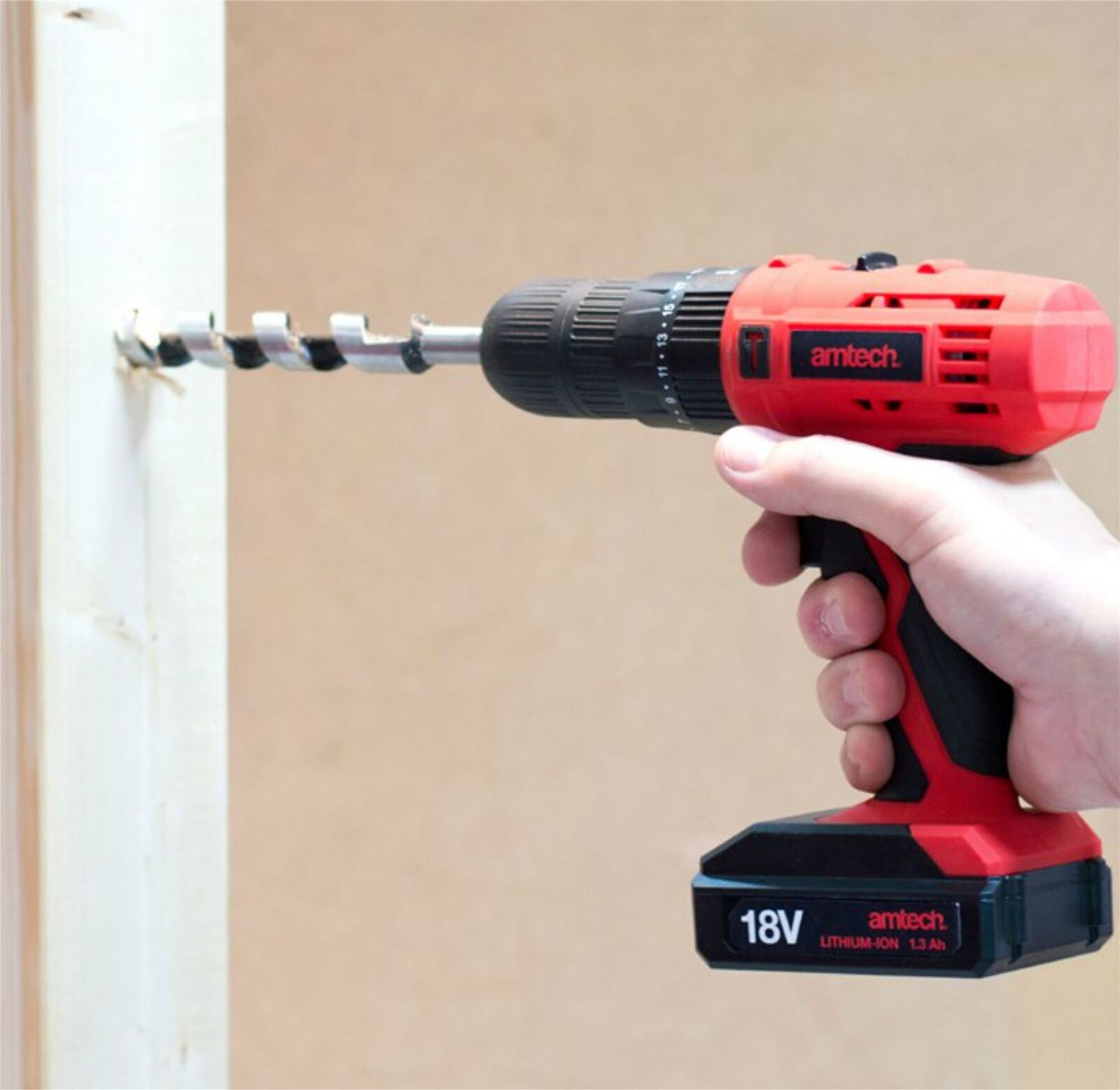 Amtech 18v Cordless Drill Electric Screwdriver Hammer Combi Drill Li-ion Battery