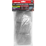 Dekton 30g Steel Wire Wool Fine Assorted For Rust Brass Copper Metal 3pc