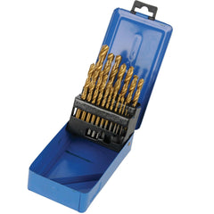 Titanium Coated HSS Drill Bit Set 19 Pc  Plastic Wood Metal 1 To 10mm DS49