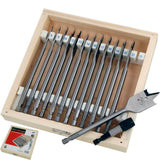 Neilsen 14pc Spade Hole Saw Flat Wood Drill Bit Set With Adaptor 6mm - 25mm
