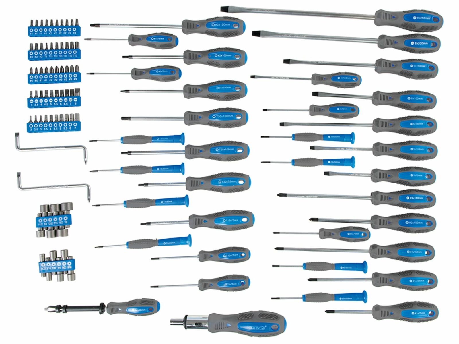 Silverline 100PC Screwdriver Set Tool Bit Kit Philips Flat Head Torx Pozi Offset