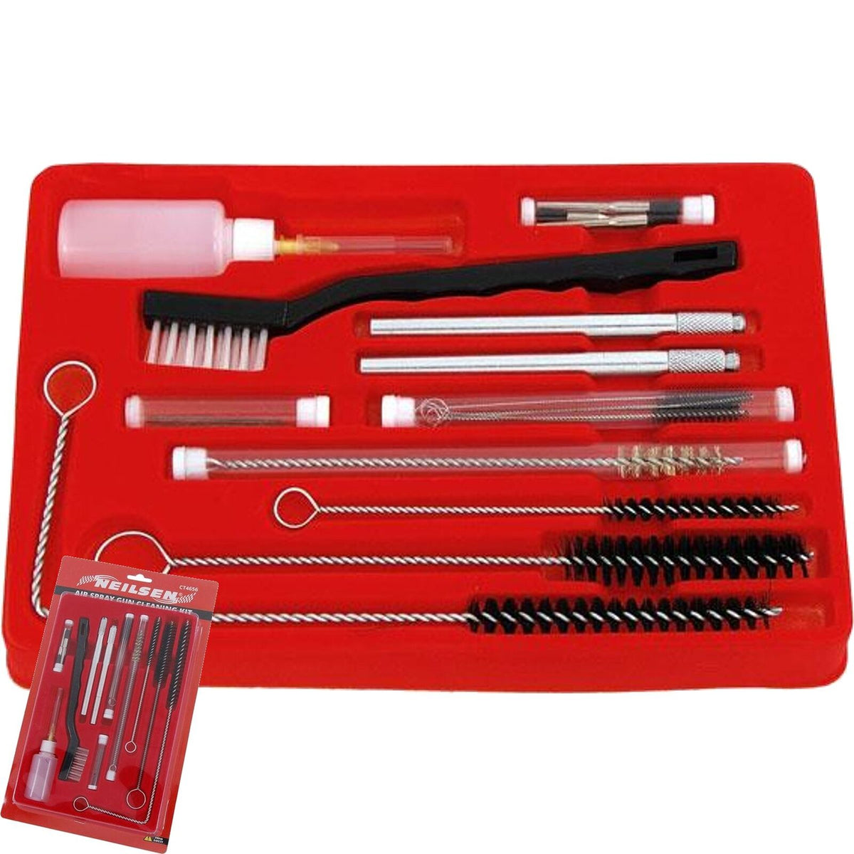 Neilsen Air Spray Gun Cleaning Kit Set Air Tool Cleaning Brush Brushes 23pc