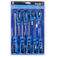 BlueSpot 9pc Magnetic Torx Pozi Hex Slotted Phillips Flat Screwdriver Set