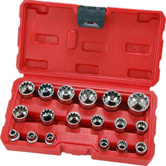 Neilsen Metric Multi Drive Sockets 6mm - 24mm Socket Set In Bmc 18pc 3/8"