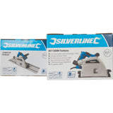 Silverline Circular Plunge Cut Track Saw with Guide Rails Clamps 1200W 165mm