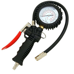 Neilsen Heavy Duty Air Line Tyre Pump Inflator Pressure Gauge Compressor 220 PSI