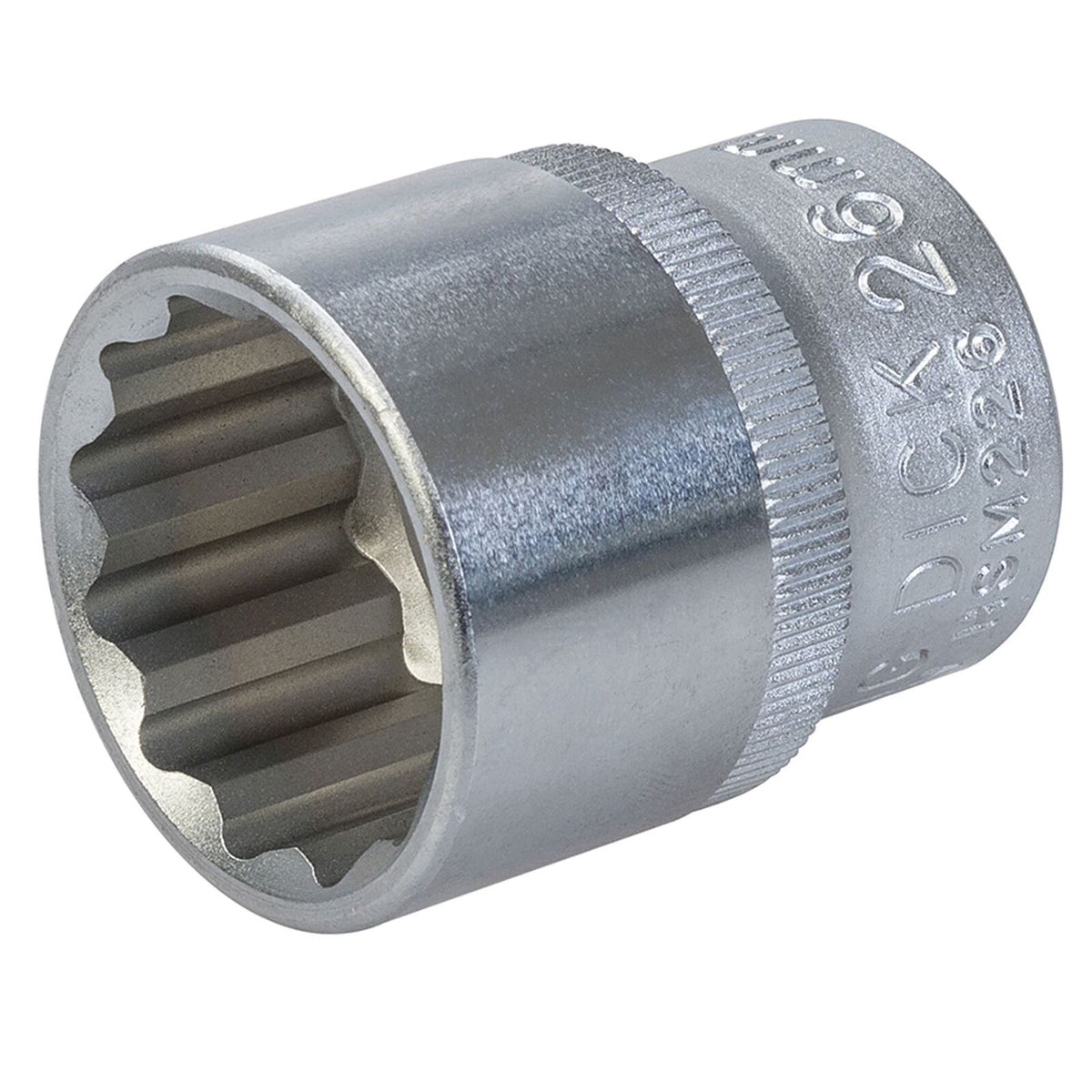 King Dick 26mm 12 PT Single Metric Polished Standard 1/2" Drive Socket
