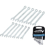 BlueSpot 12pc Combination Spanner Set Metric Steel Polished 8mm - 19mm
