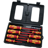 Neilsen 8pc Vde Insulated Pozi Flat Slotted Tip Screwdriver Set Voltage Tester