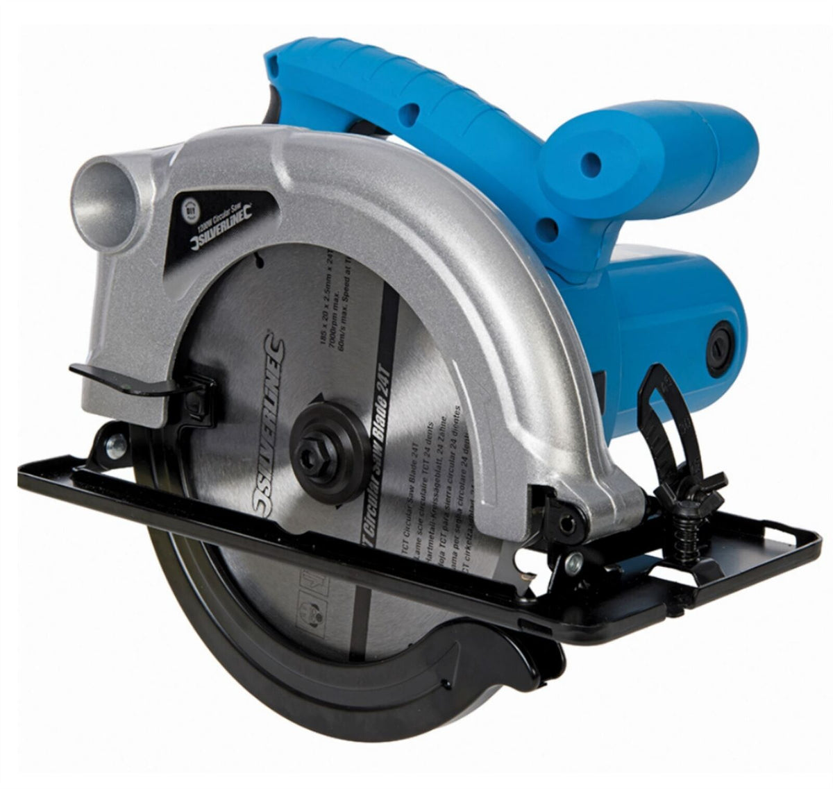 Silverline 1200w Electric Wood Chop Mitre Cutting Circular Saw Blade 185mm Disc