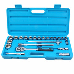 Bluespot 24 Pc Metric Socket Set Ratchet Extention Bar 1/2" Drive 10mm to 32mm