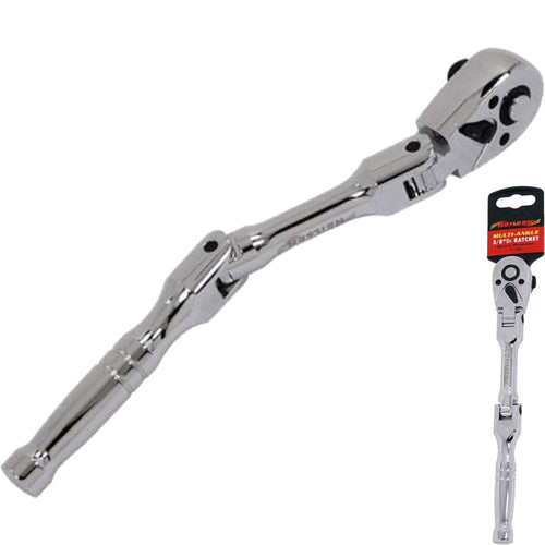 Neilsen Long Reach Flexi Multi Angle Head Socket Ratchet Quick Release 3/8"