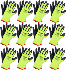 Amtech 12 Pairs Thermal Work Gloves Safety Latex Builders Winter Grip Glove