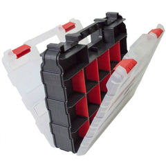 34 Compartment Professional Tool Organiser Case Box Storage Double Sided