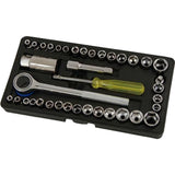 Neilsen Socket Set Metric Imperial Ratchet Extension 40 Pc 1/4" & 3/8" Drive