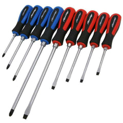 Neilsen 9pc Professional Pozi Flat Slotted Magnetic Tip Screwdriver Set