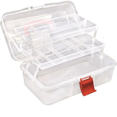 Amtech 32cm Plastic Organiser Storage Tool Box 3 Tier Layers Compartment