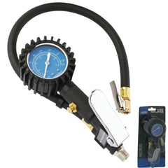 Draper Black Garage Air Line Tyre Pump Inflator Pressure Gauge Compressor Tool