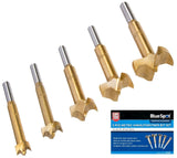 BlueSpot 15mm - 35mm Forstner Hinge Hole Boring Cutter Wood Drill Bit Set 20500