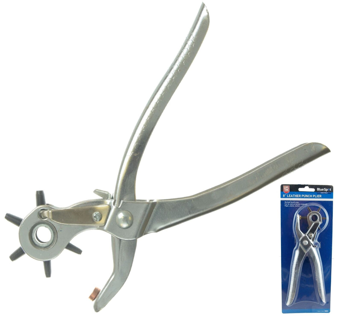 BlueSpot Hole Making Punch Pliers Leather Belt Tool Heavy Duty Kit 6 Sizes