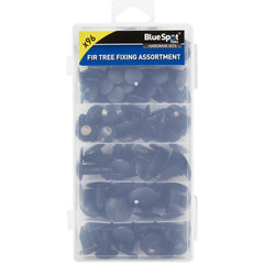 BlueSpot 96pc Assorted DIY Workshop Storage Automotive Fir Tree Fixing Clip Set