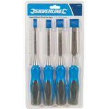 Silverline 4pc Wood Bevel Edge Carpentry Joiner Woodwork Chisel Expert Set