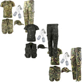 Kombat Kids Camo Explorer Kit Outfit Army Soldier Hunting Cap Set Age 3 - 13