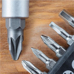 Dekton 6pc Magnetic Ratchet Handle Screwdriver Anti Slip Handle Bit Set Pz Flat