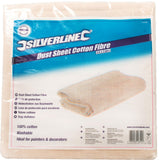 Silverline 3.6 X 2.7 Cotton Fibre Stair Absorbent Painting Decorating Dust Sheet