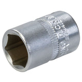 King Dick 12mm 6 PT Single Metric Polished Standard 1/4" Drive Socket
