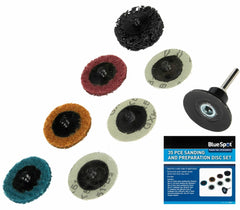 BlueSpot Sanding Pads Set Type R Roll Lock Roloc Discs 2" 50mm Fits Power Drill