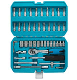 BlueSpot 46 Pc Metric Socket 1/4" Drive Ratchet Bit Set Torx Philips Pozi Hex