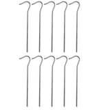 Dekton Pegs Tent Metal Ground Hooks Pins Camping Tarpaulin Gazebo Stakes 10pc