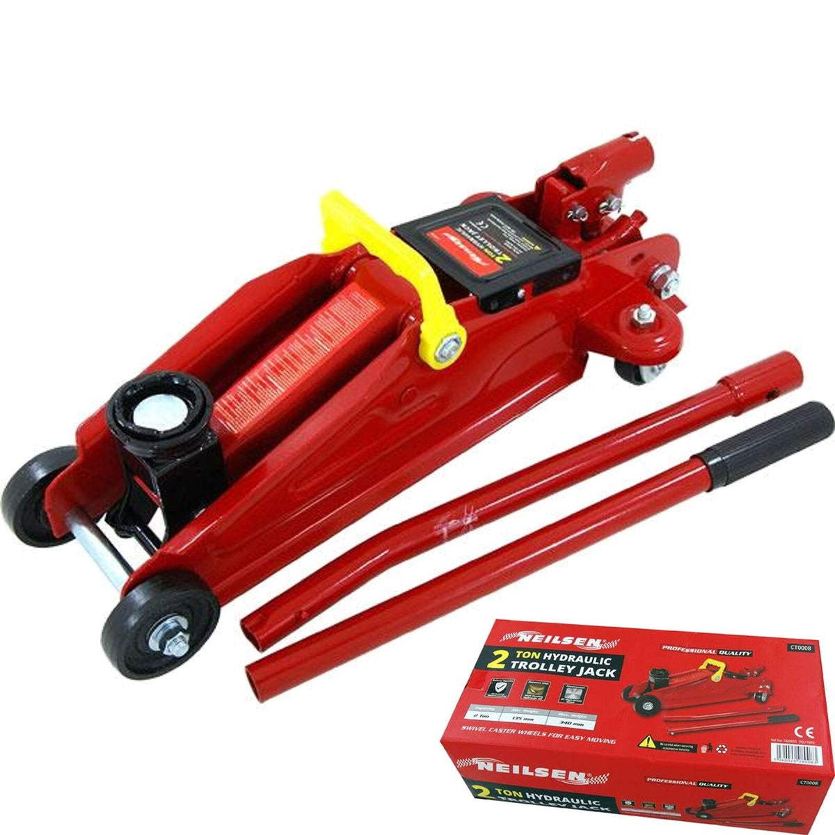 Neilsen 2 Ton Jack Trolley Lifting Stand Car Caravan Floor Jacks Vehicle 2pc