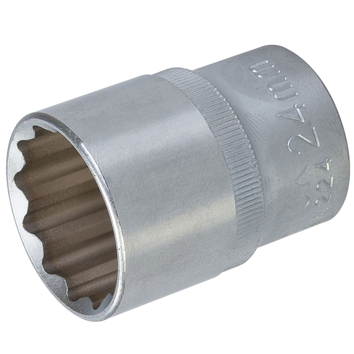 King Dick 24mm 12 PT Single Metric Polished Standard 1/2" Drive Socket