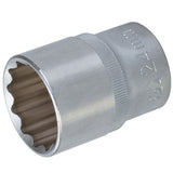 King Dick 24mm 12 PT Single Metric Polished Standard 1/2" Drive Socket