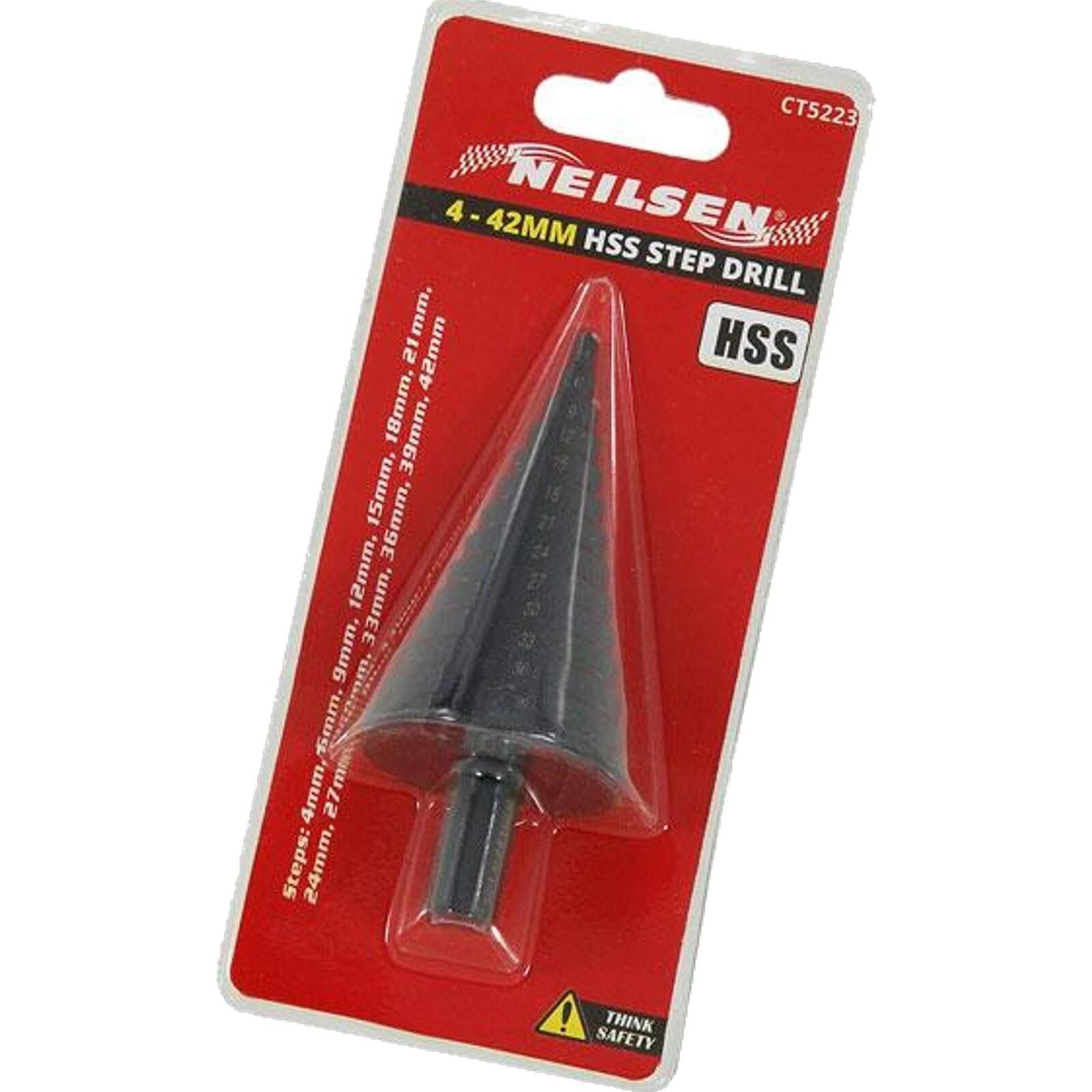 Neilsen Step Drill HSS Steel Titanium Cone Bit Hole Metal Cutter Tool 4 ? 42mm