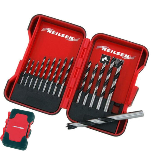 Neilsen 15pc Wood Working Dowel Drill Bits 3 3.5 4 4.5 5 5.5 6 6.5 7 8 10mm