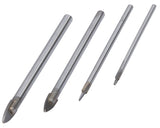 Bluespot 4pc Tools Ceramic Tile Glass Mirror Drill Bit Set 3mm 5mm 6mm 8mm Bits