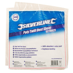 Silverline Spillproof Dust Sheet Cotton Twill With Poly Backing 12ft x 9ft