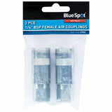 BlueSpot 2pc Air Line Fittings Hose Compressor Tool Connector 1/4" BSP Female