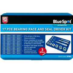 BlueSpot 17pc Aluminium Bearing Race and Seal Driver Kit Garage Tool Set