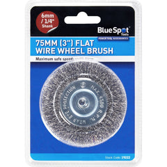 BlueSpot Rotary Flat Steel Wire Brush Crimp  wheel For Drill 75mm 3"